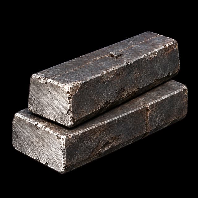 Dense rough-cast conductive billets of refined Galvanite